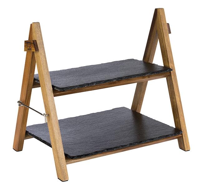 Serviergestell, 2-stufig, 36,5 x 26,5 cm, H: 34 cm