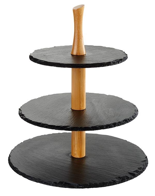 3-stufige Etagère -MORRA-, Ø 30 / 25 / 20 cm, H: 34 cm