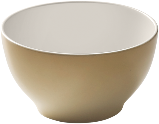 Beige Schüssel, schlichtes Design.