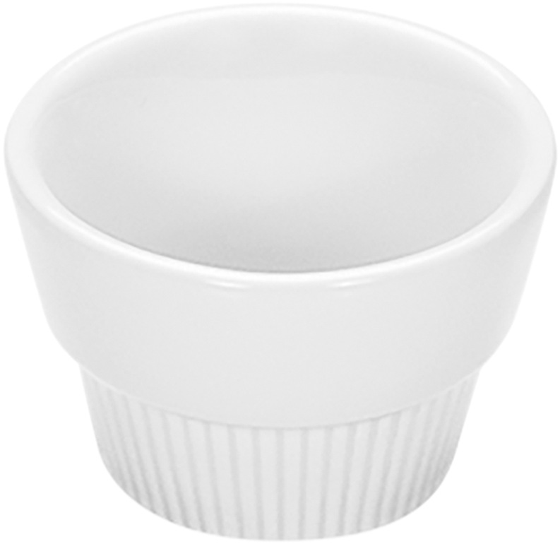 Leeres weißes Keramik-Soufflé-Form