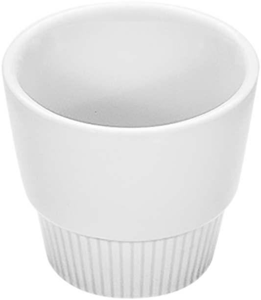 Leeres weißes Keramik-Schnapsglas