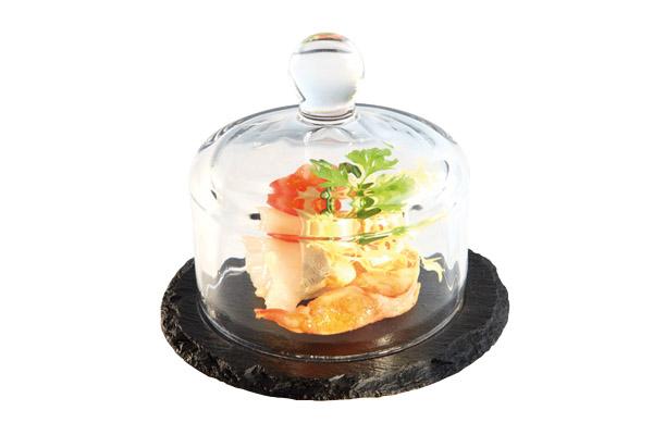 Naturschieferplatte, 2-teilig, Ø 10,5 cm, H: 8 cm