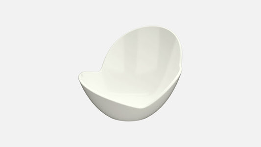 Weiße, moderne Schale, minimalistisch.