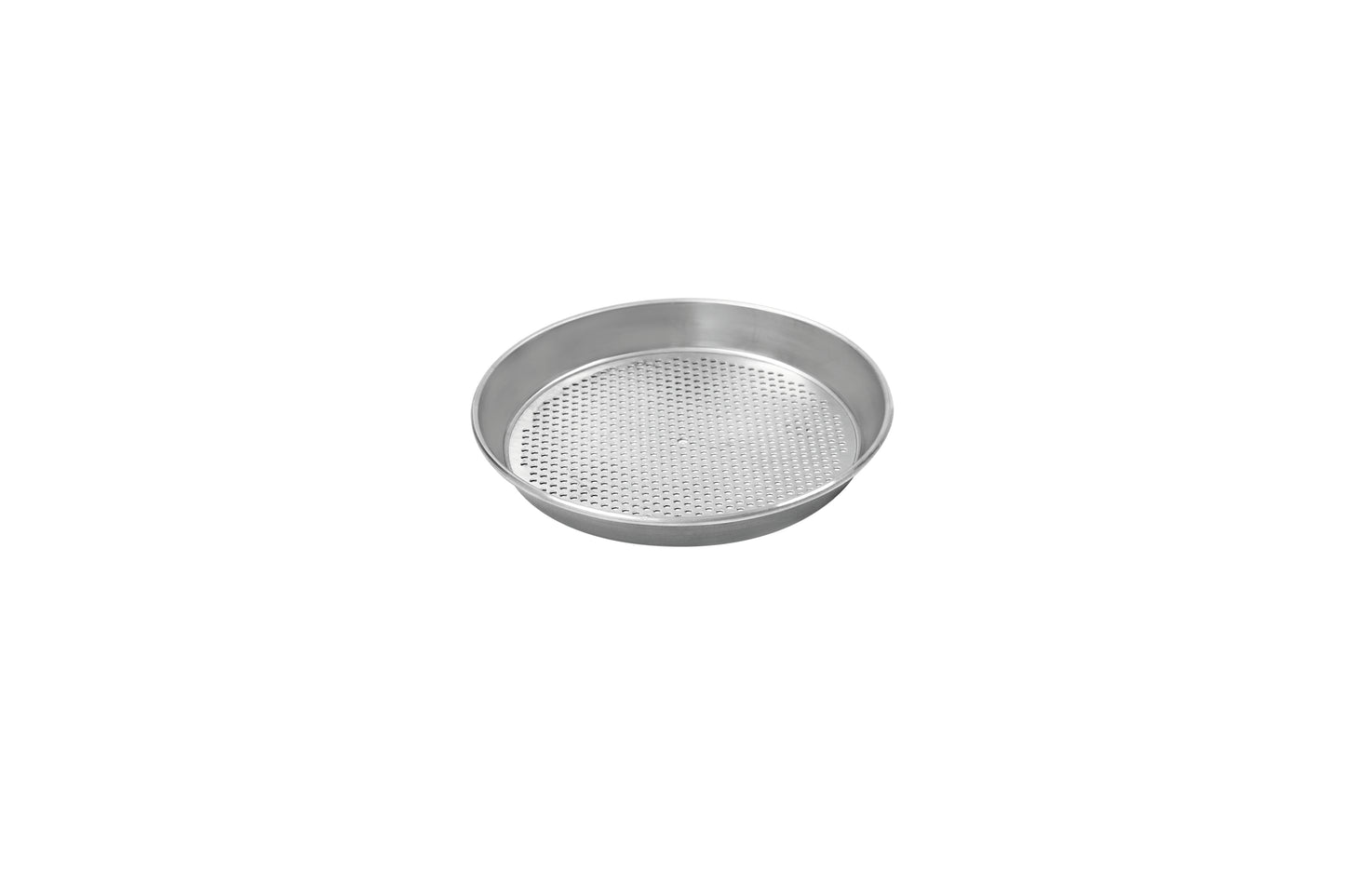 Edelstahl-Gastronomie-Behälter mit Löchern.