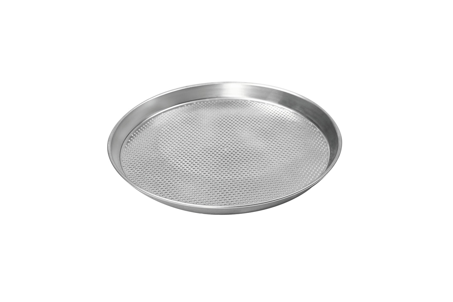 Metallisches Blech mit Löchern.