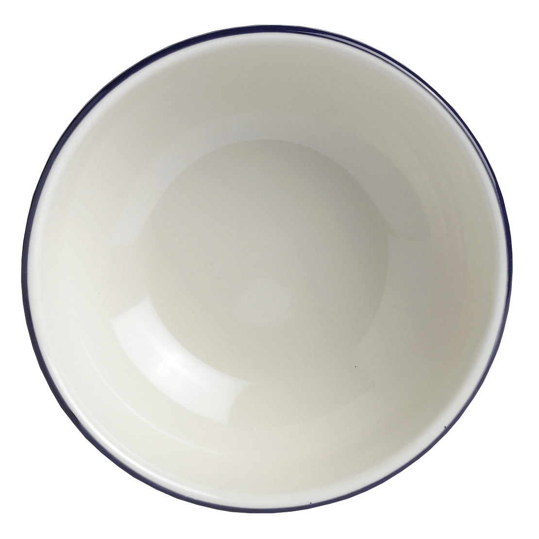 Leere weiße Schüssel von oben.