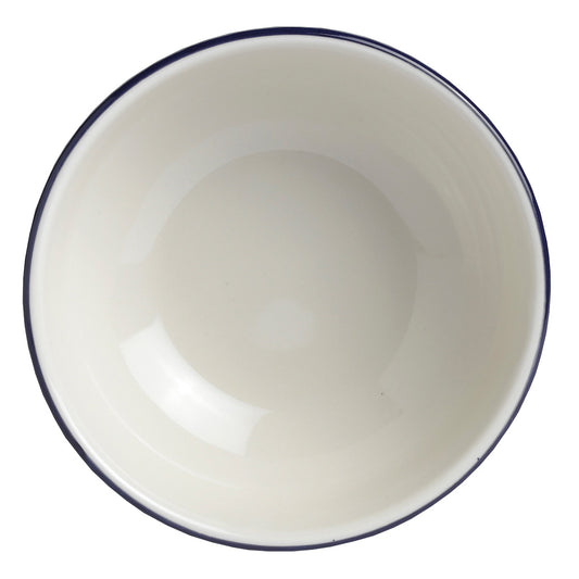 Leere weiße Schüssel von oben.