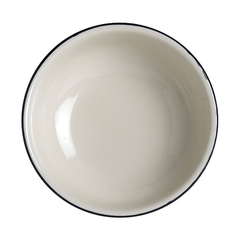 Leere, weiße, runde Schüssel obenansicht.