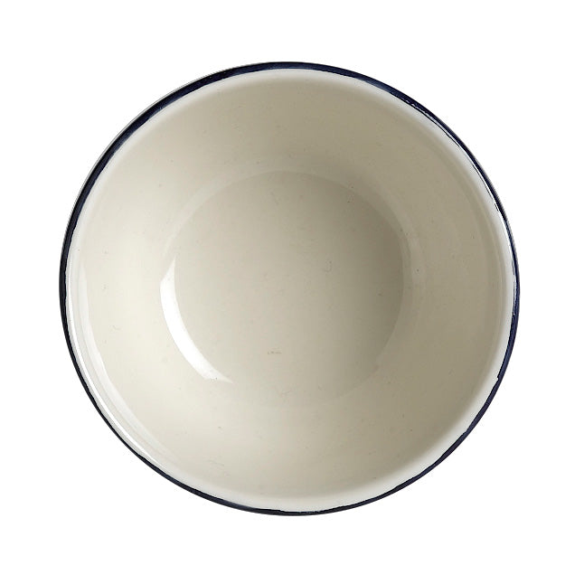 Leere weiße Schüssel von oben.