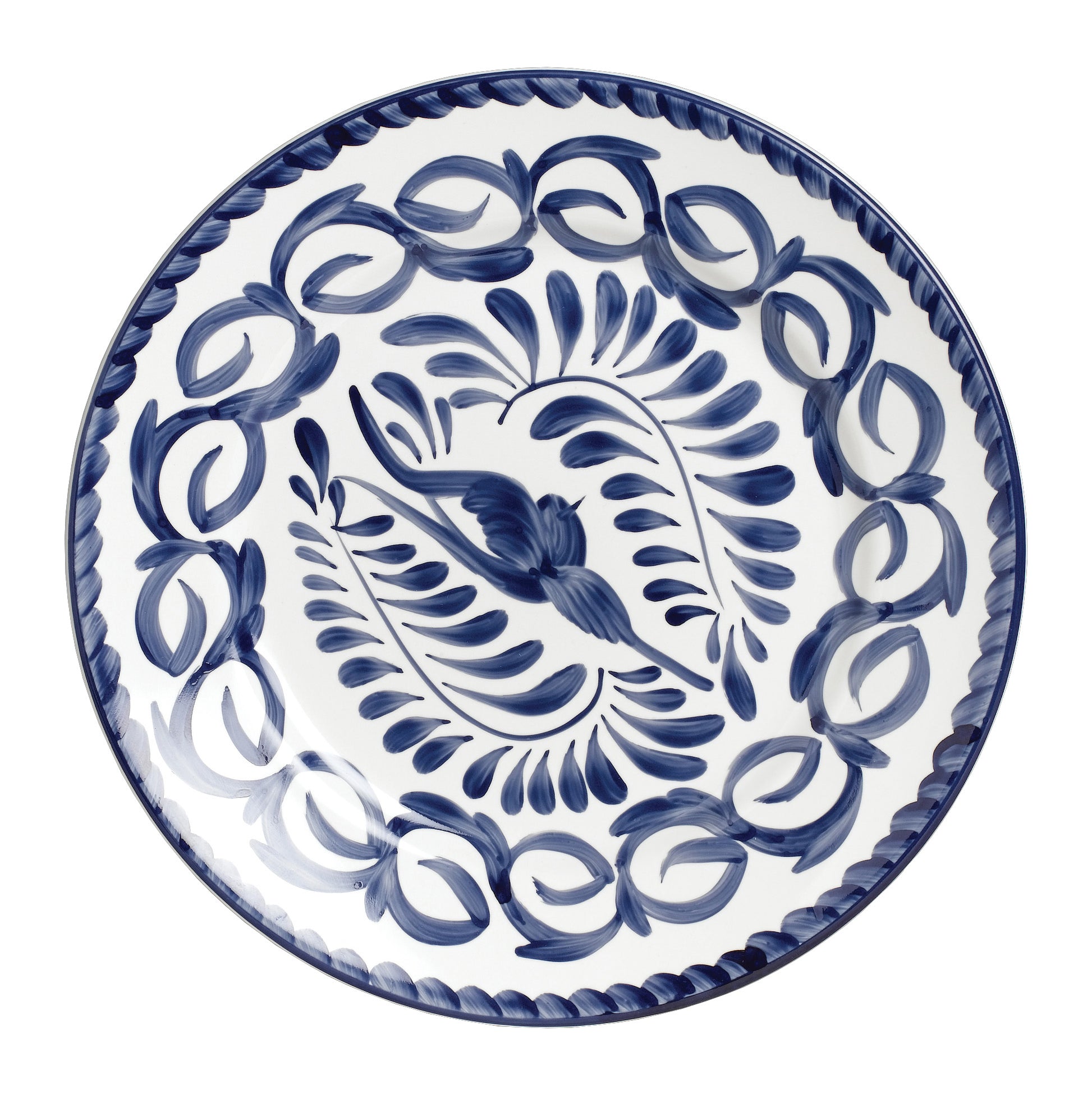 Blau-weiß gemusterter Teller.