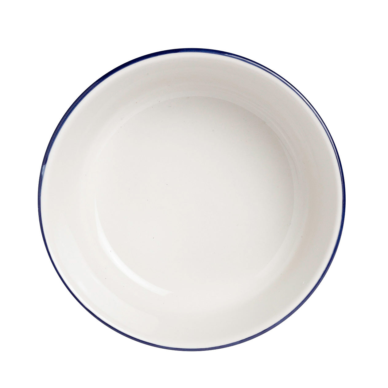 Leerer weißer Teller von oben.