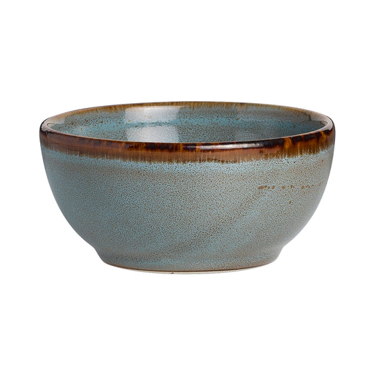 Keramikschale mit blauer Glasur.