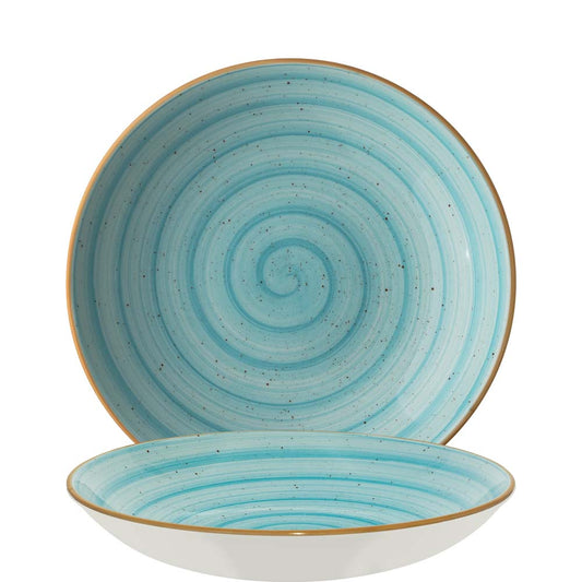Blaue spiralförmige Teller aus Keramik