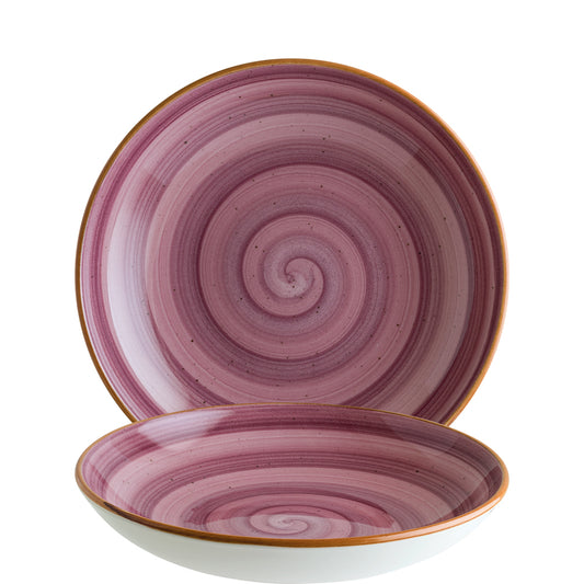 Zwei lila Teller mit Spiralmuster