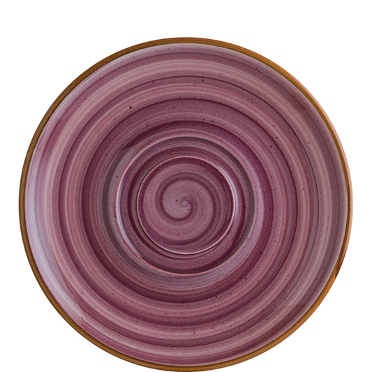 Lila Keramik Teller mit Spiralmuster