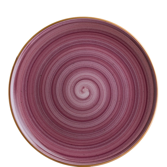 Lila spiraliger Teller aus Keramik