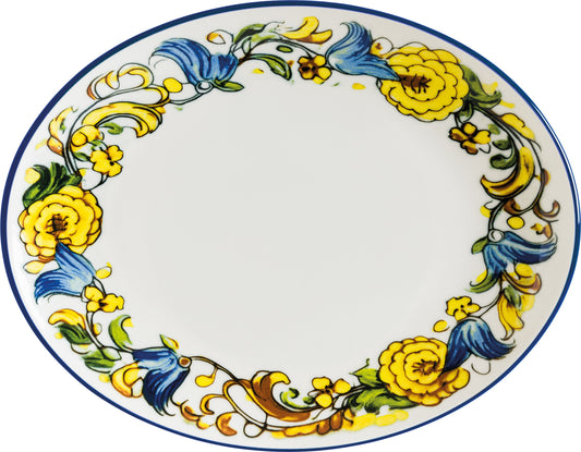 Dekorativer Teller mit Blumenrand