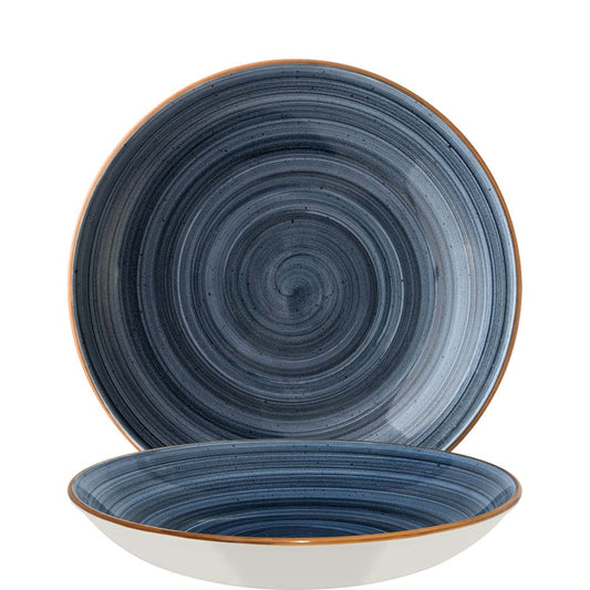 Blaue Keramik-Teller im Set