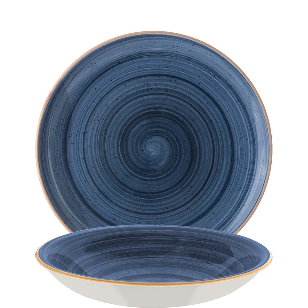 Blaues Keramik-Teller-Set Gastronomie