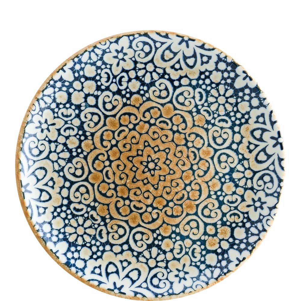 Blaue ornamentierte Platte mit Muster