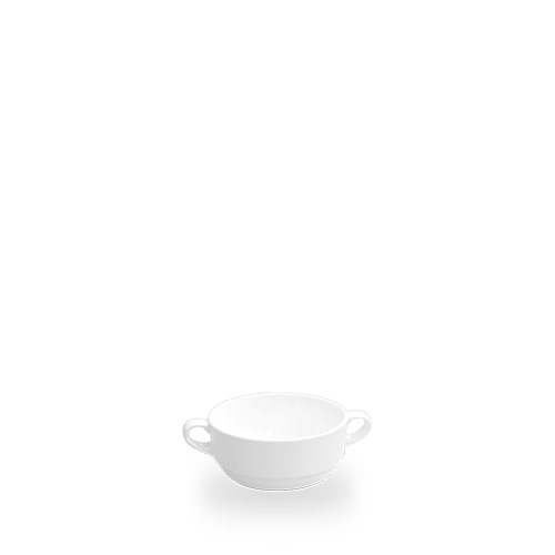 Weiße Suppenschüssel auf Tisch