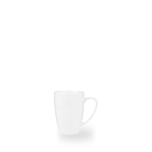 Weiße Kaffeetasse auf weißem Hintergrund