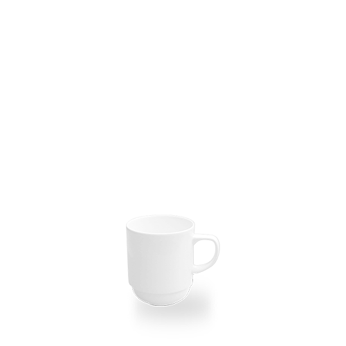 Weiße Kaffeetasse auf Tisch