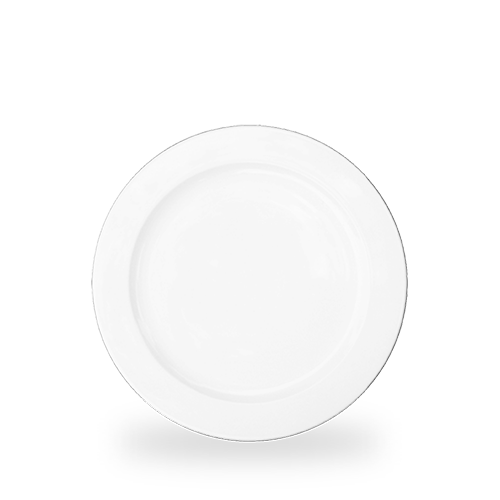 Leere weiße Teller für Gastronomie