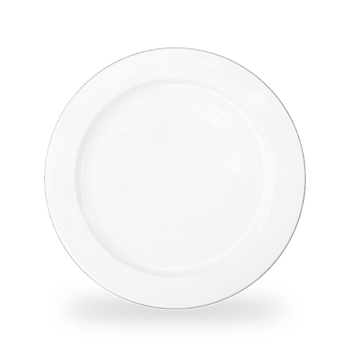 Leere weiße Speiseteller, B2B-Gastronomie