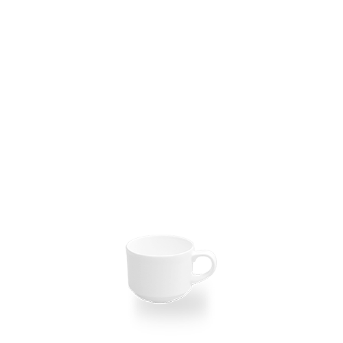 Weiße Kaffeetasse auf Tisch