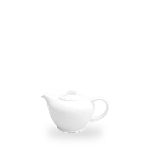 Weiße Teekanne auf weißem Hintergrund