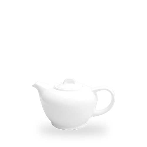 Weiße Teekanne auf Tisch