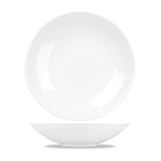 Zwei weiße, runde Teller.