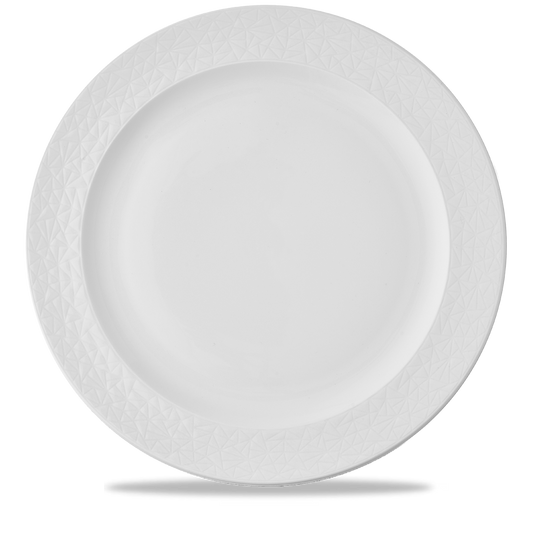 Weißer Teller mit Muster.
