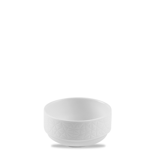 Weiße Schüssel mit Muster.