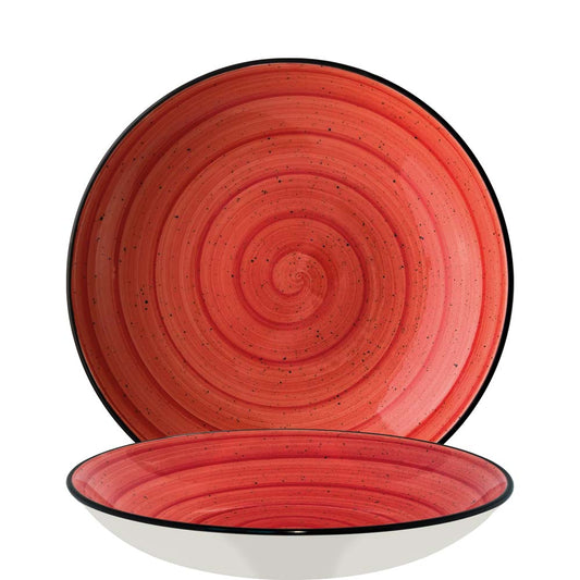 Rote Speiseteller aus Keramik