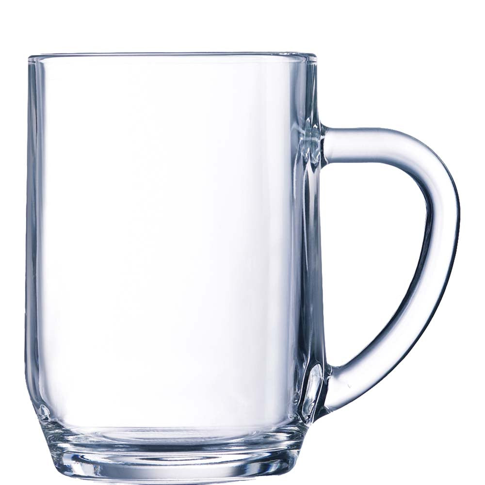 Transparenter Glaskrug mit Henkel