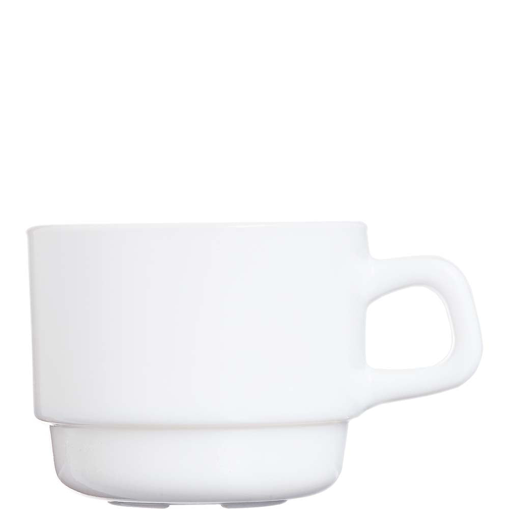 Weiße Kaffeetasse mit Henkel