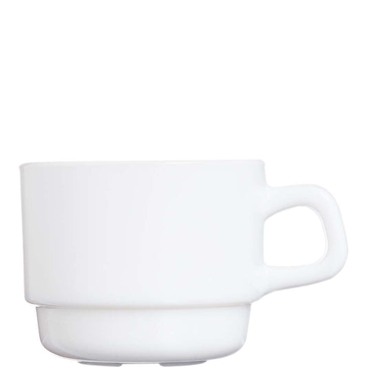 Weiße Kaffeetasse mit Henkel