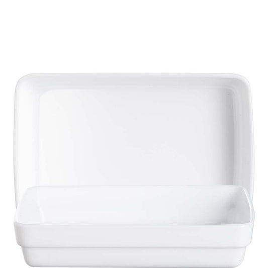 Weiße Kunststoff-Lunchbox mit Deckel