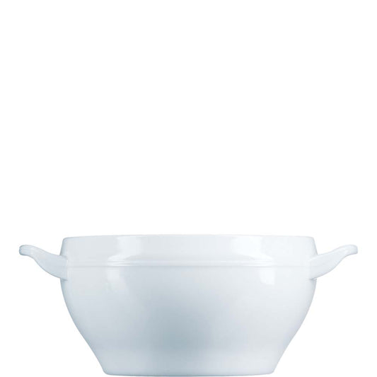Weiße Servierschüssel mit Griffen