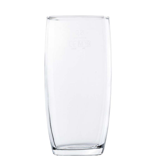 Transparentes hohes Trinkglas