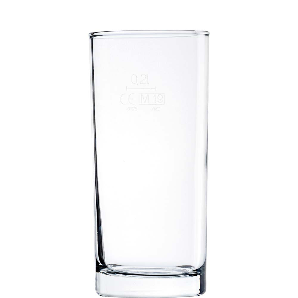 Hohes klares Glas für Getränke