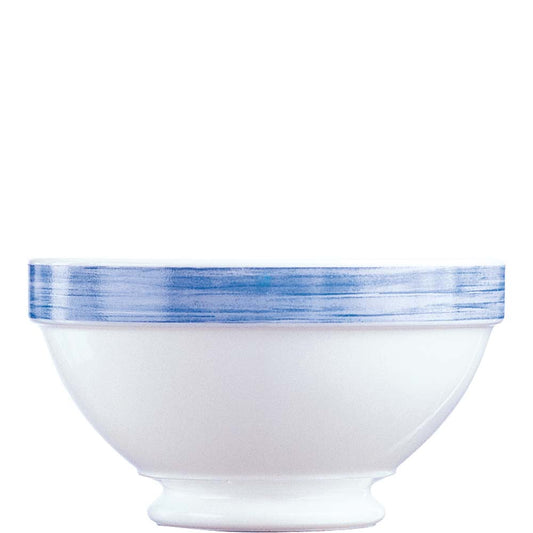 Weiße Schale mit blauem Rand