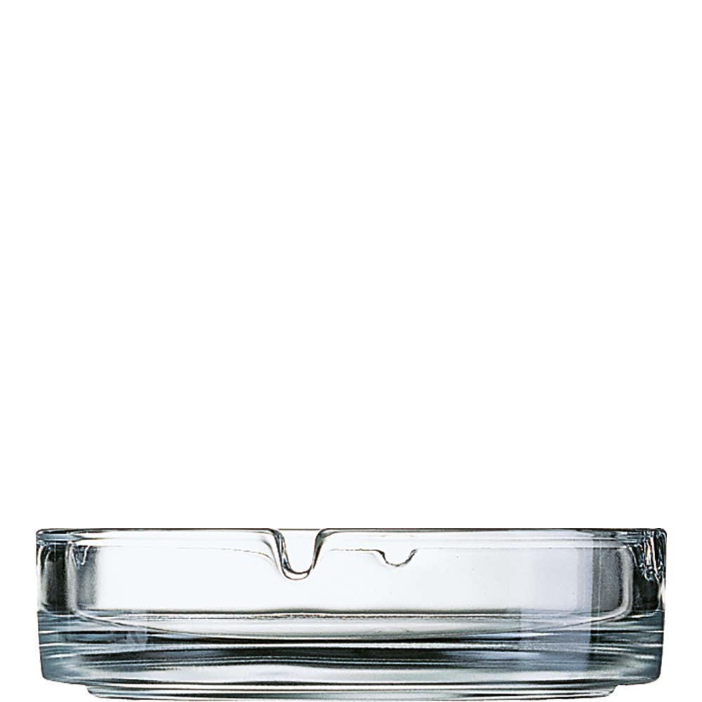 Flache Glasschale mit Wasser
