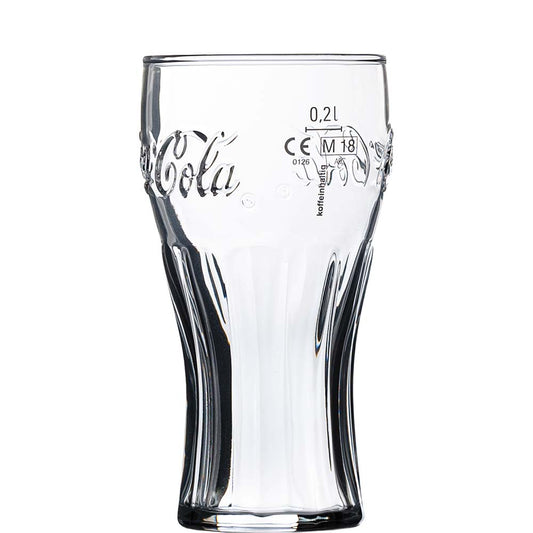Glas mit Coca-Cola-Prägung