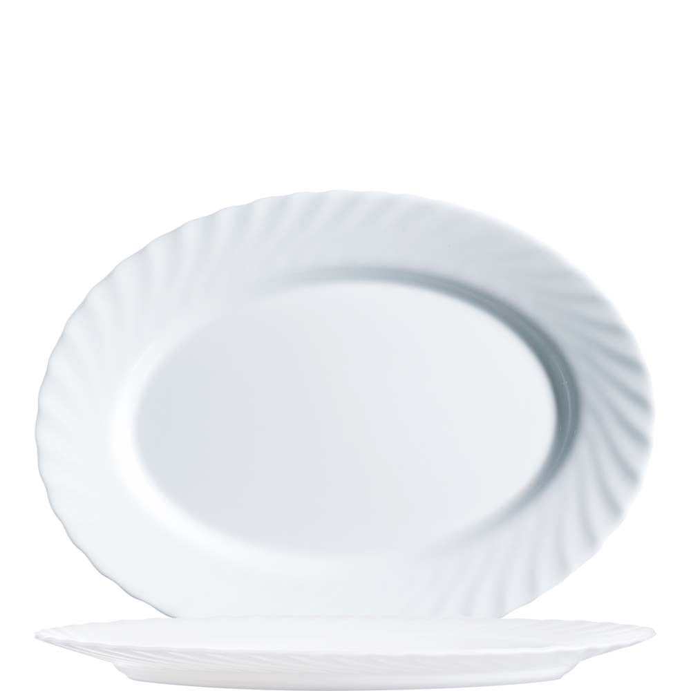 Weiße Servierplatte aus Porzellan
