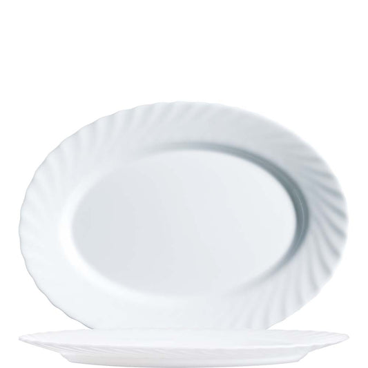 Weiße Servierplatte aus Porzellan