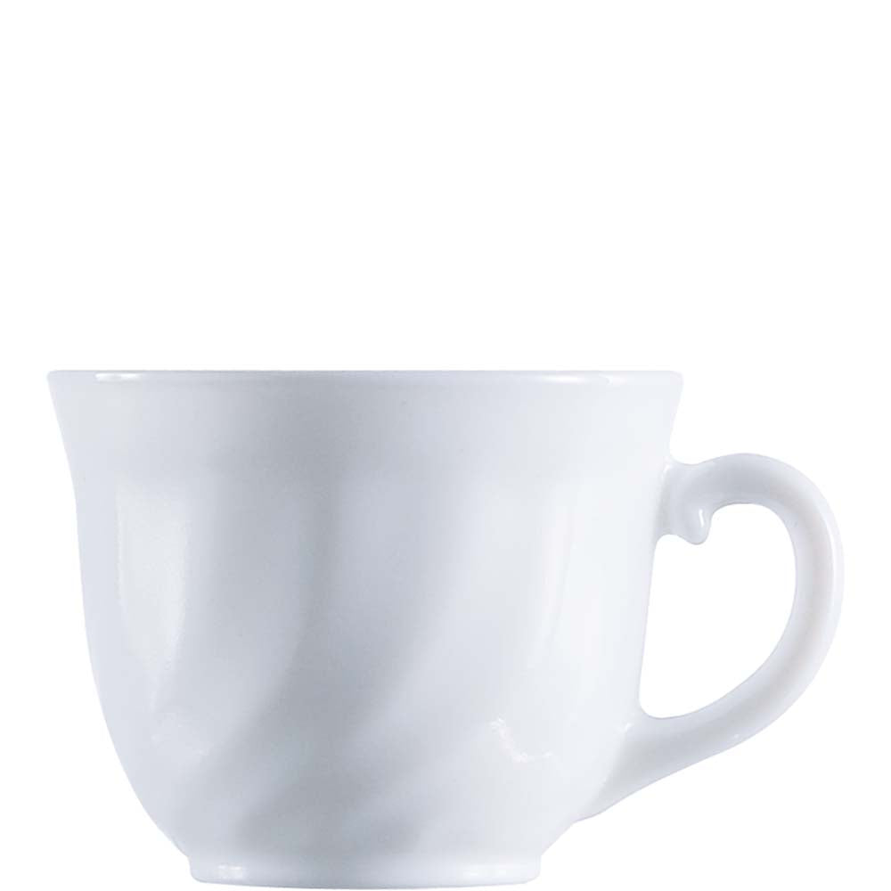 Weiße Kaffeetasse mit Henkel