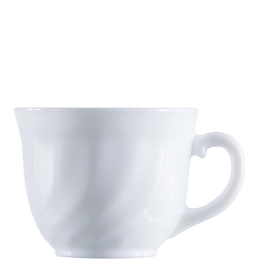Weiße Kaffeetasse mit Henkel